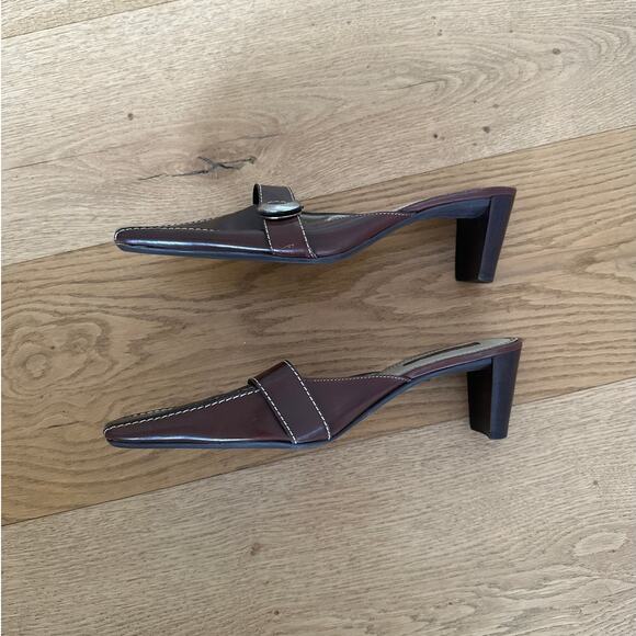 Unisa - Leticia Low Heel Buckle Mules in Dark Brown - Picture 4 of 5